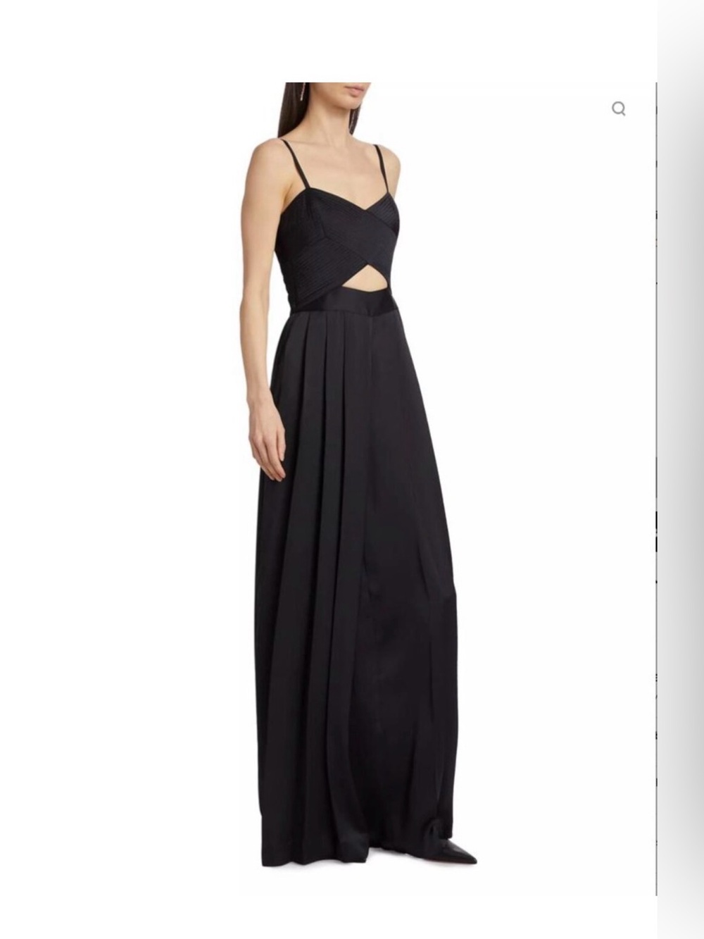Ramy Brook "Malissa" Pleated Cutout Wide-Leg Jumpsuit Size 0 NWT Black